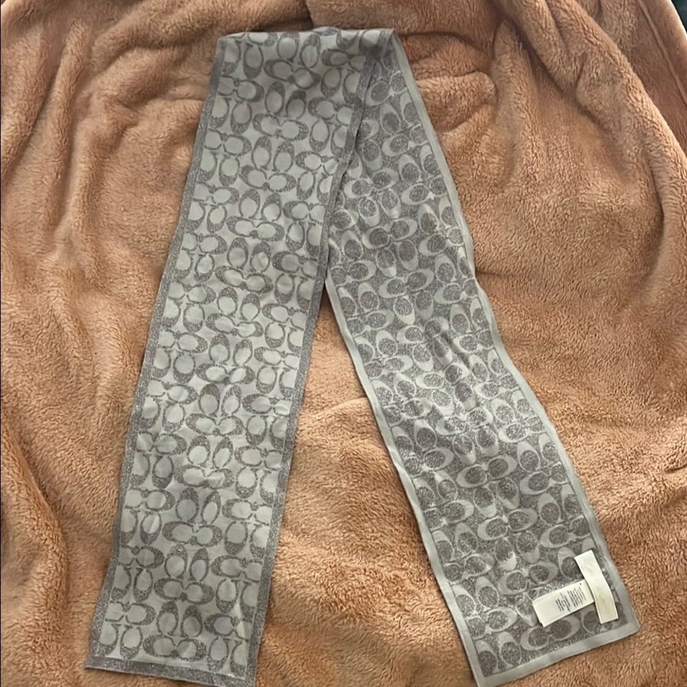 COACH Gray Patterned Scarf